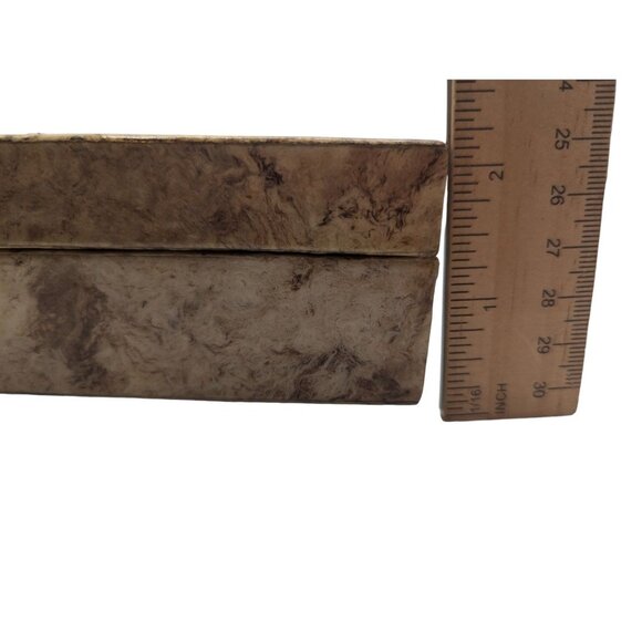 VTG Handmade Amati Painted Bark Box With Blue Peacock Design & Hinged Lid - Picture 8 of 12